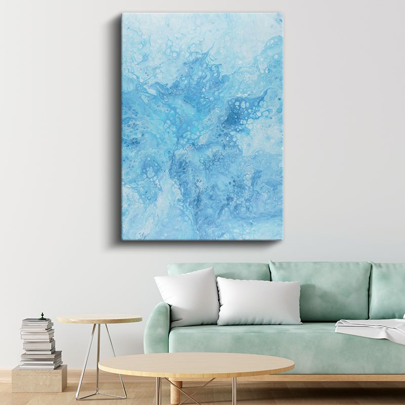 Mavi Derinlik - Kabarcık Dokulu Soyut Okyanus Kanvas Tablo