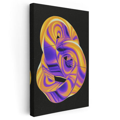 Sarı-Mor Sonsuzluk - Spiral Düğüm Soyutlaması Kanvas Tablo