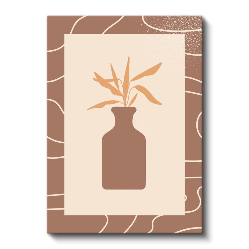Minimalist Vazo - Geometrik Çizgilerle Botanik Kanvas Tablo