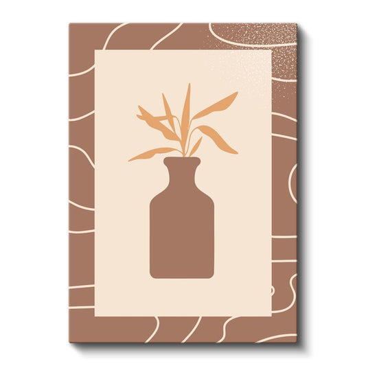 Minimalist Vazo - Geometrik Çizgilerle Botanik Kanvas Tablo