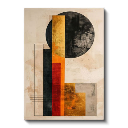 Geometrik Denge - Bauhaus Esinli Soyut Kompozisyon Kanvas Tablo