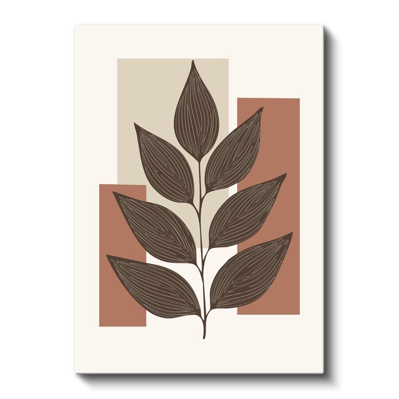 Botanik Geometri - Modern Yaprak İllüstrasyonu Kanvas Tablo