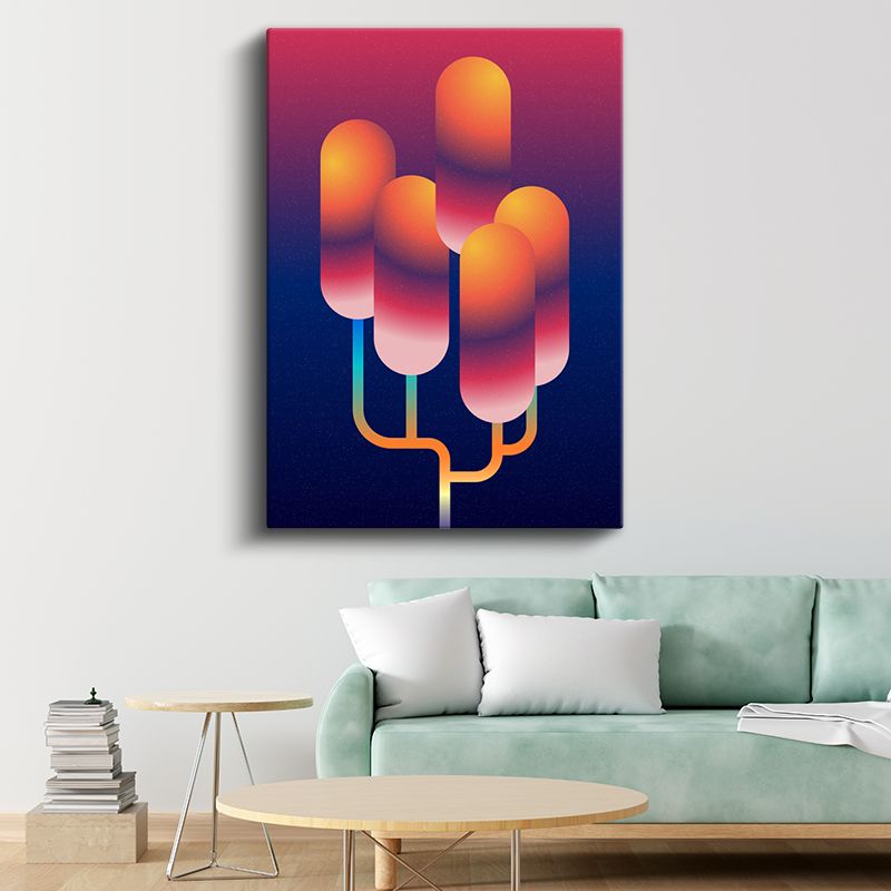Gün Batımı Formlar - Gradyan Renkli Soyut Kompozisyon Kanvas Tablo