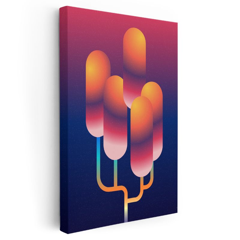 Gün Batımı Formlar - Gradyan Renkli Soyut Kompozisyon Kanvas Tablo