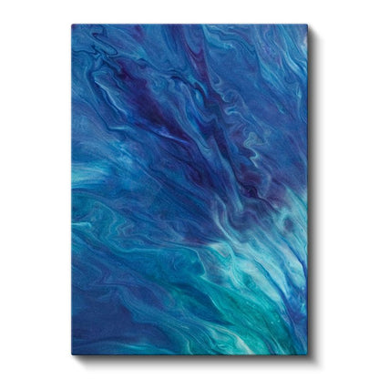 Okyanus Dalgaları - Mavi Tonlarında Akışkan Soyut Kanvas Tablo