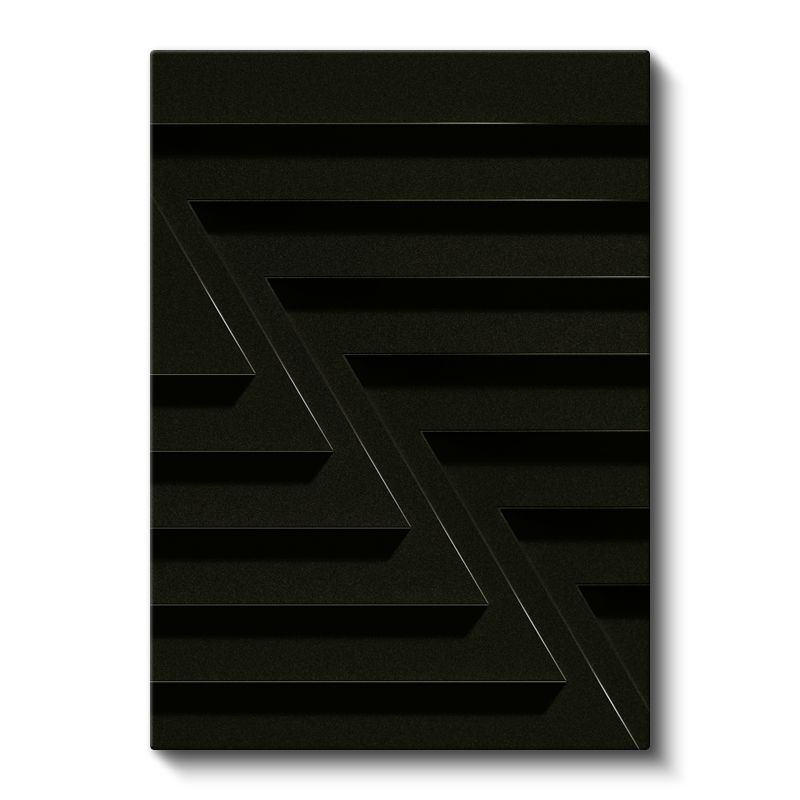 Karanlık Geometri - Minimalist Çizgiler ve Üçgenler Kanvas Tablo