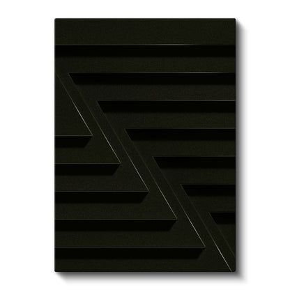 Karanlık Geometri - Minimalist Çizgiler ve Üçgenler Kanvas Tablo