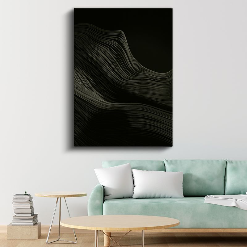 Gece Dalgaları - İnce Çizgilerle Oluşturulmuş Minimalist Kanvas Tablo