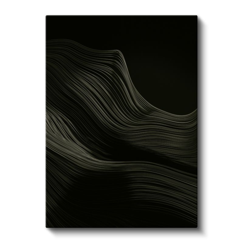 Gece Dalgaları - İnce Çizgilerle Oluşturulmuş Minimalist Kanvas Tablo