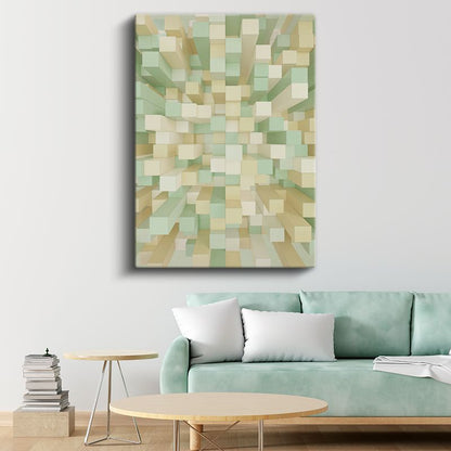 Geometrik Küpler - Üç Boyutlu Minimalist Tasarım Kanvas Tablo