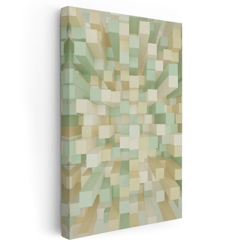 Geometrik Küpler - Üç Boyutlu Minimalist Tasarım Kanvas Tablo