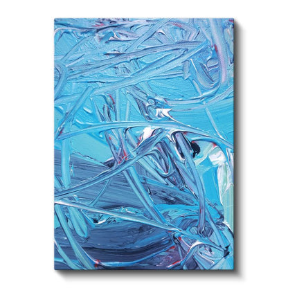 Mavi Fırça Darbeleri - Dinamik Soyut Ekspresyonizm Kanvas Tablo
