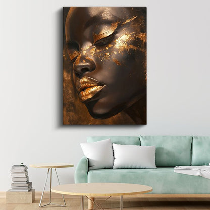 Altın Dokunuşlar - Lüks Portre Sanatı Kanvas Tablo