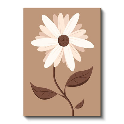 Minimalist Papatya - Zarif Vektörel Çiçek İllüstrasyonu Kanvas Tablo