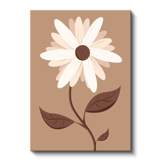 Minimalist Papatya - Zarif Vektörel Çiçek İllüstrasyonu Kanvas Tablo