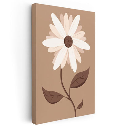 Minimalist Papatya - Zarif Vektörel Çiçek İllüstrasyonu Kanvas Tablo