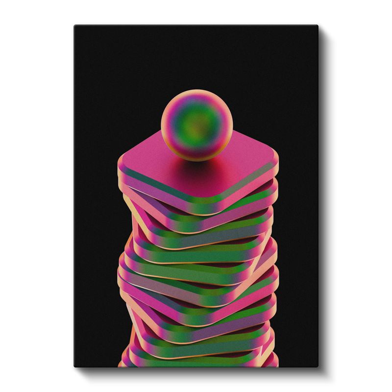 Renkli Katmanlar - Modern Geometrik Soyut Kompozisyon Kanvas Tablo