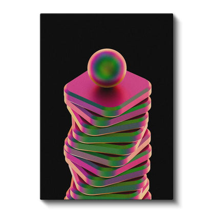 Renkli Katmanlar - Modern Geometrik Soyut Kompozisyon Kanvas Tablo