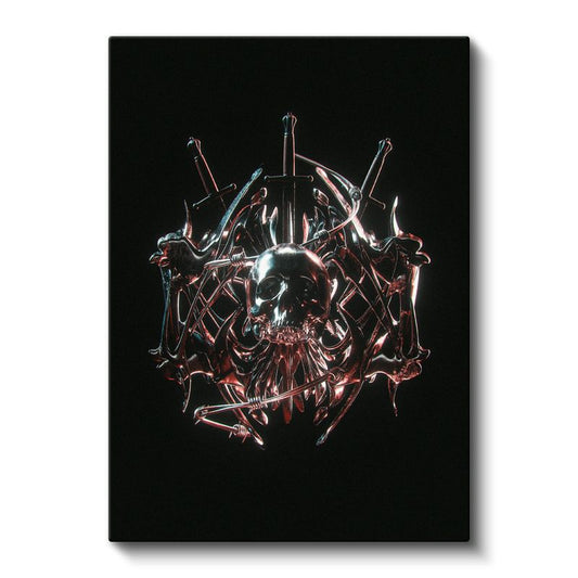 Metal Amblem - Gotik Sembol ve Kılıçlar Kanvas Tablo