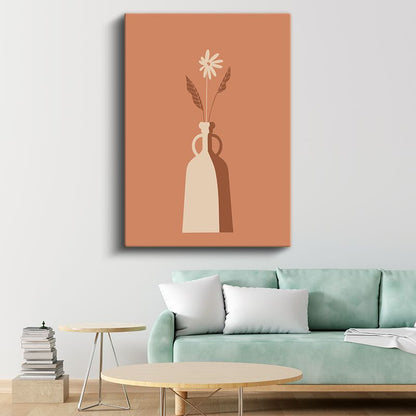 Minimalist Vazo - Terrakota Tonlarında Geometrik Kompozisyon Kanvas Tablo