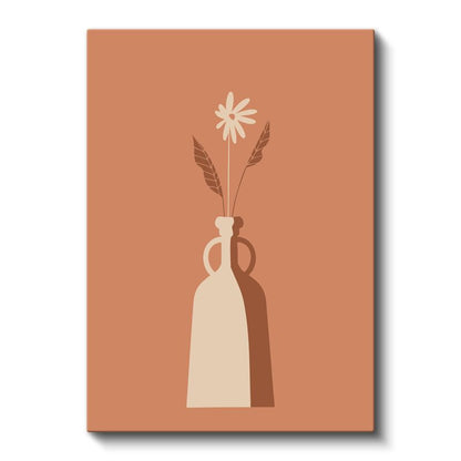 Minimalist Vazo - Terrakota Tonlarında Geometrik Kompozisyon Kanvas Tablo
