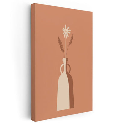 Minimalist Vazo - Terrakota Tonlarında Geometrik Kompozisyon Kanvas Tablo
