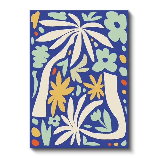 Matisse Esintili Desenler - Mavi Zeminde Organik Formlar Kanvas Tablo