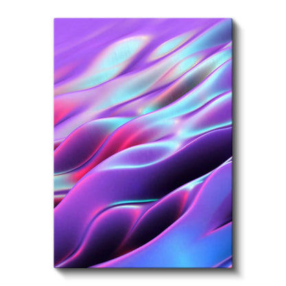 Holografik Dalgalar - Mor Pembe Akışkan Formlar Kanvas Tablo