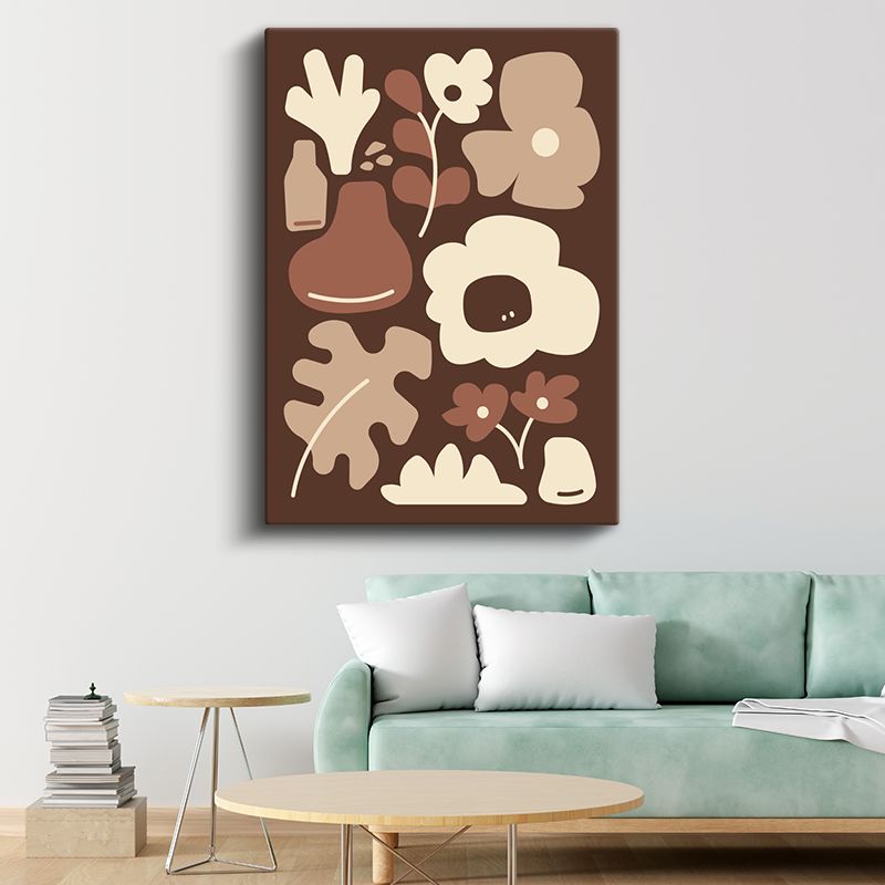Organik Formlar - Toprak Tonları Minimalist Kompozisyon Kanvas Tablo