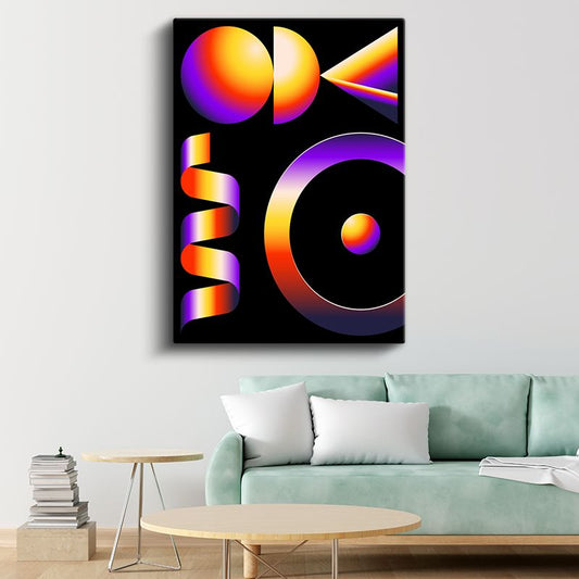 Kozmik Geometri - Renkli Gradyan Şekiller Kanvas Tablo