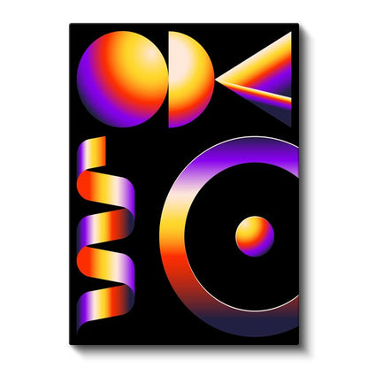 Kozmik Geometri - Renkli Gradyan Şekiller Kanvas Tablo