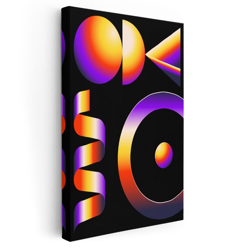 Kozmik Geometri - Renkli Gradyan Şekiller Kanvas Tablo