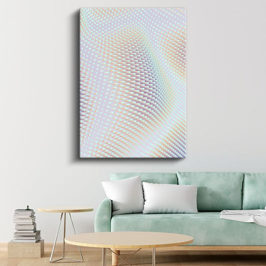 Optik İllüzyon - Pastel Dalgalı Noktalar Kanvas Tablo