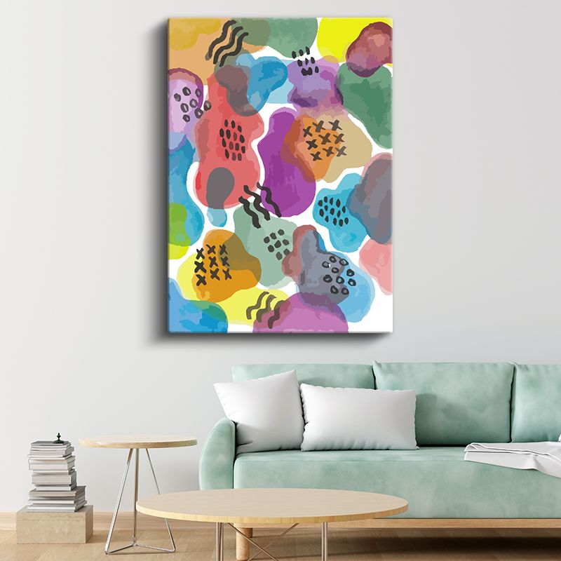 Renk Patlaması - Soyut Lekeler Desenli Kompozisyon Kanvas Tablo