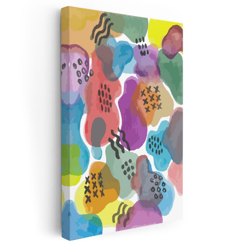 Renk Patlaması - Soyut Lekeler Desenli Kompozisyon Kanvas Tablo
