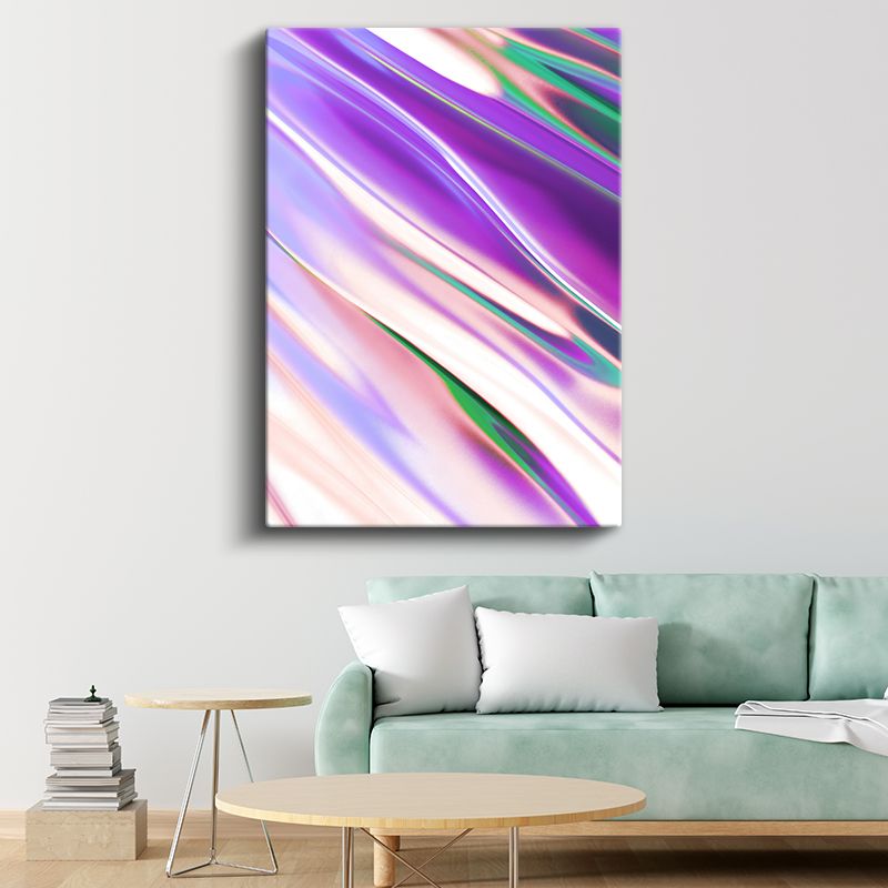 Mor Işık Dalgaları - Dinamik Renk Geçişli Soyut Kanvas Tablo