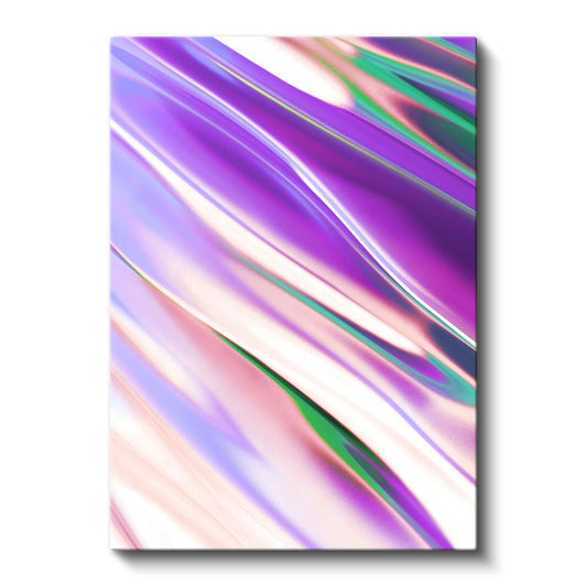 Mor Işık Dalgaları - Dinamik Renk Geçişli Soyut Kanvas Tablo