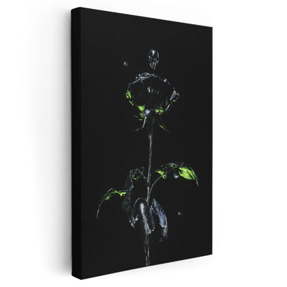 Karanlıkta Çiçek - Dramatik Kontrast Kanvas Tablo