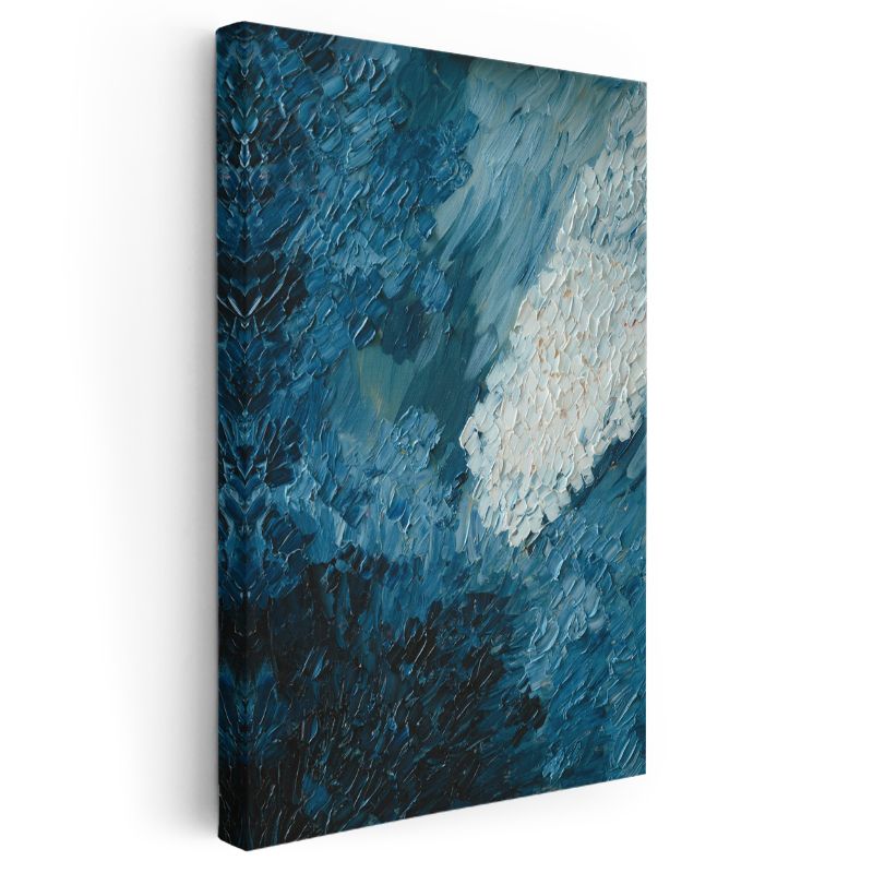 Okyanus Derinliği - Dokulu Mavi Dalgalar Kanvas Tablo
