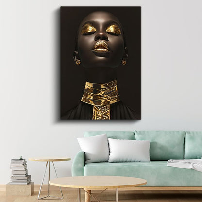 Altın İhtişam - Lüks Portre Kanvas Tablo