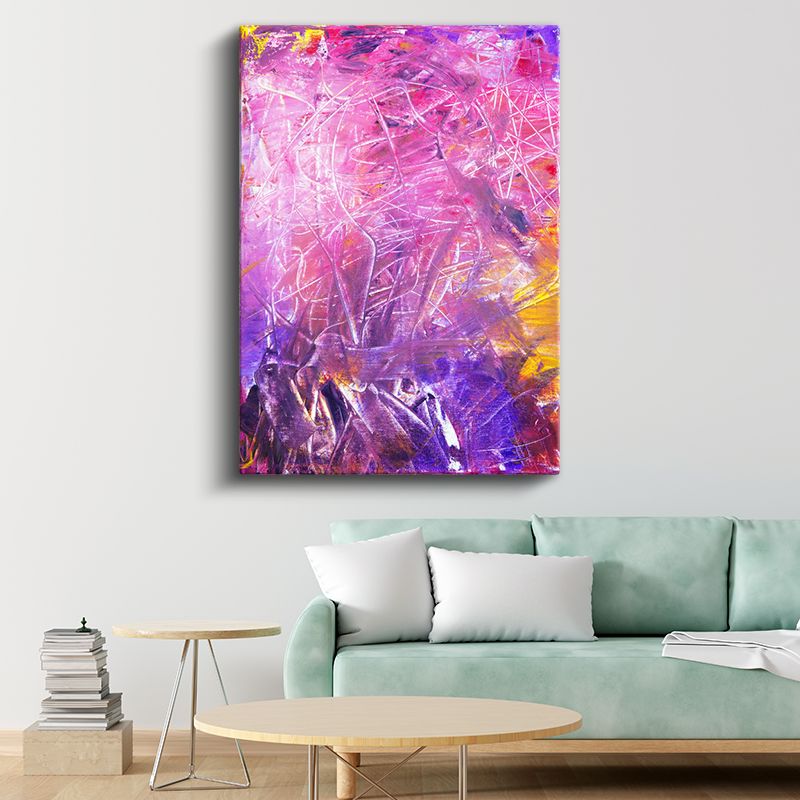 Mor Senfoni - Ekspresyonist Soyut Kompozisyon Kanvas Tablo