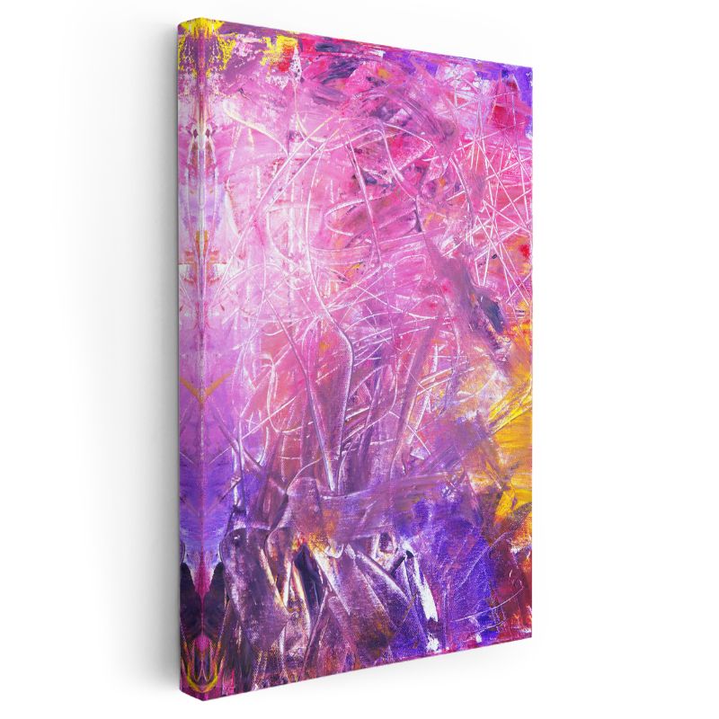 Mor Senfoni - Ekspresyonist Soyut Kompozisyon Kanvas Tablo