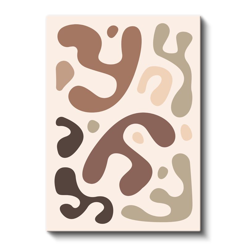 Yumuşak Dalgalar - Nötr Tonlarda Organik Formlar Kanvas Tablo