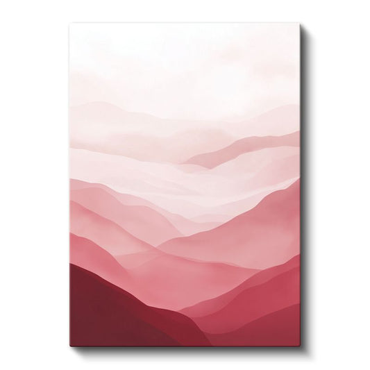 Pembe Katmanlar - Yumuşak Geçişli Dağ Siluetleri Kanvas Tablo