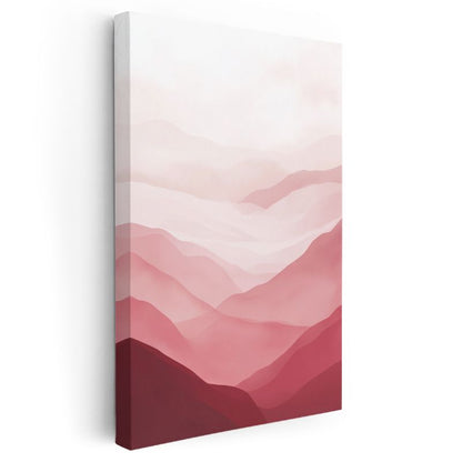 Pembe Katmanlar - Yumuşak Geçişli Dağ Siluetleri Kanvas Tablo