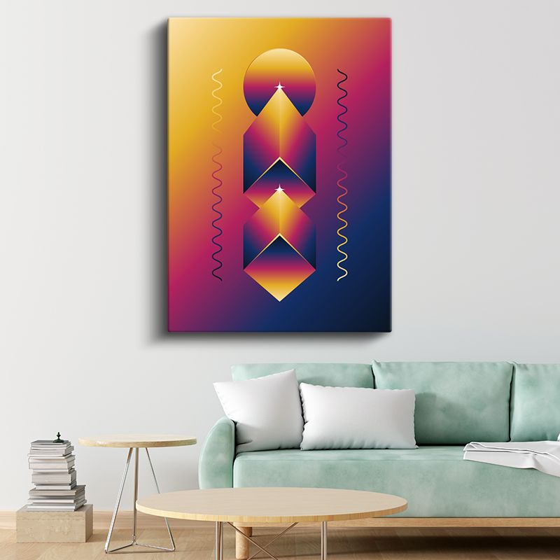 Kozmik Denge - Geometrik Gradyan Kompozisyon Kanvas Tablo