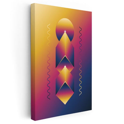 Kozmik Denge - Geometrik Gradyan Kompozisyon Kanvas Tablo