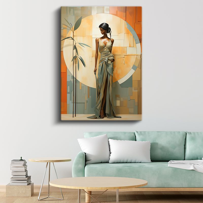 Zarif Duruş - Modern Geometrik Kompozisyon Kanvas Tablo