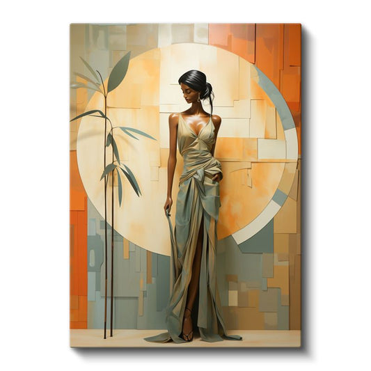 Zarif Duruş - Modern Geometrik Kompozisyon Kanvas Tablo