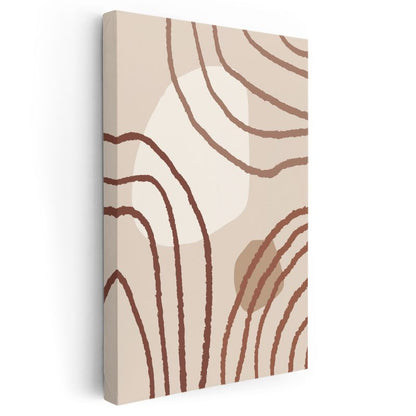 Organik Çizgiler - Minimalist Bej Kompozisyon Kanvas Tablo